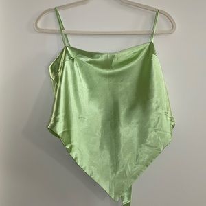 BEAUTIFUL green silky crop top